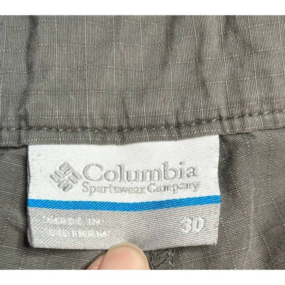 Columbia PFG Mens Size 30 Gray Ripstop‎ Flat Front Hiking Shorts Omni Shade